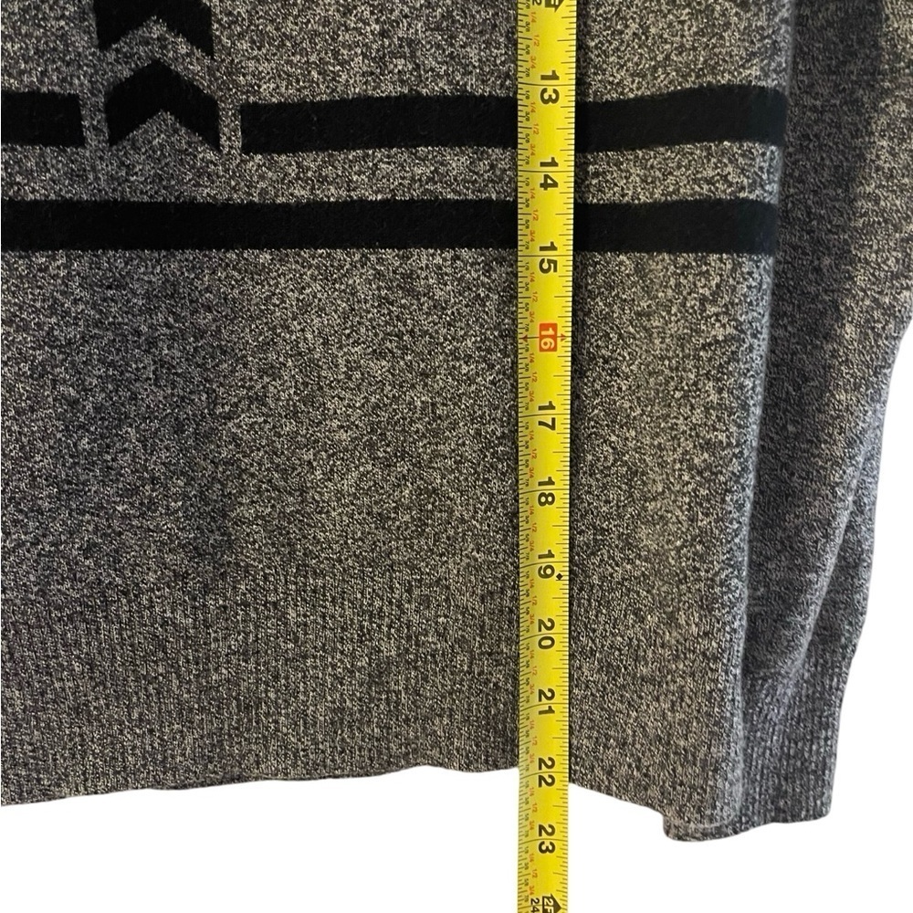 Gap Grey/Black Aztec Print Pullover Sweater Wool Blend Soft Ribbed Size XS - Picture 7 of 9